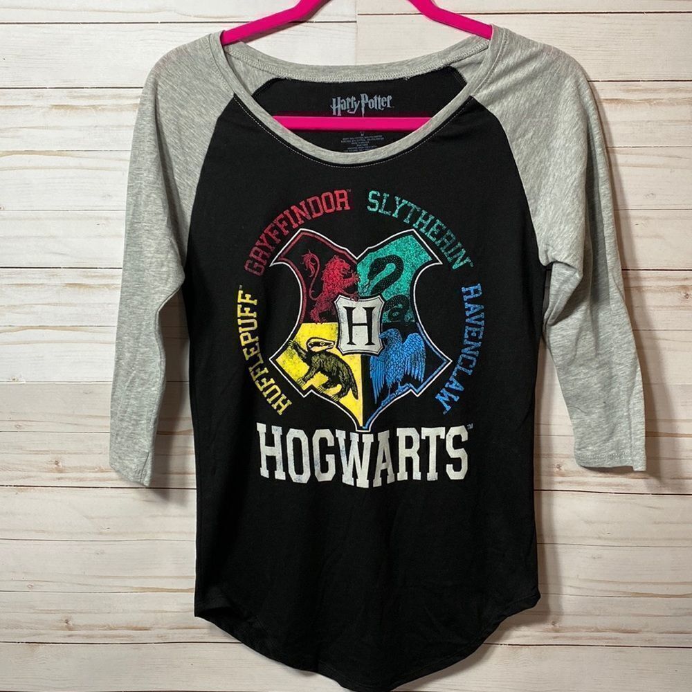 Harry Potter Hogwarts Raglan Athletic Tee Shirt